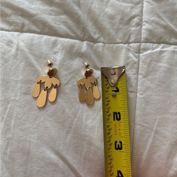 Gold Tone Dangle Earrings Chandelier Style | Lauren Conrad Style - Picture 4 of 7